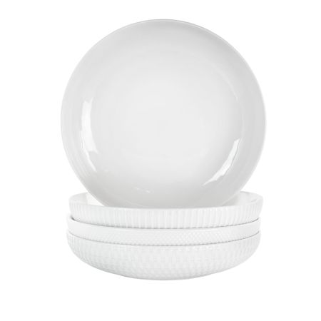 Elama Esme 4 Piece Porcelain Assorted Bowl Set in White