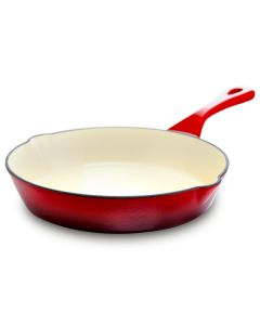 Crock Pot Artisan 8 in. Round Enameled Cast Iron Skillet in Scarlet Red