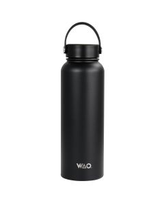 WAO 38 oz. Thermal Bottle with Lid in Matte Black
