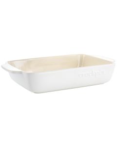 Crockpot Artisan 4 Quart Rectangular Stoneware Bake Pan in Cream