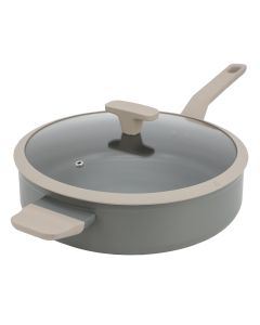 Oster Ambrose 4.5 Quart Nonstick Aluminum Saute Pan with Lid in Matte Grey
