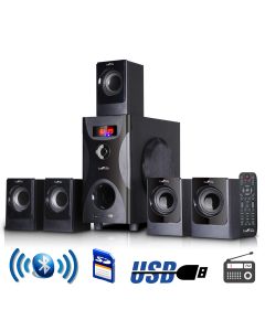 beFree Sound 5.1 Channel Surround Sound Bluetooth Speaker System in Black