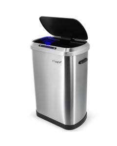 Elama 13 Gallon Automatic Sensor Hands Free Trash Can in Silver