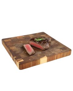 MegaChef 13.75 Inch Square Thick Acacia Wood Serving Butcher Cutting Board