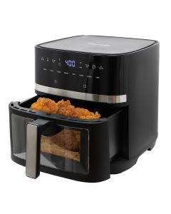 MegaChef 8.5 Quart Digital Electric Air Fryer with Transparent Window in Black