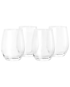 Gibson Home Belinni 4 Piece 18oz Classic Stemless Wine Glass Set