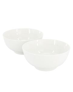 Gibson Home Great Essentials 2 Piece 6.9 Inch Fine Ceramic Noodle Bowl Set in White