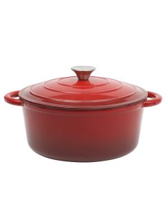 Gibson Home Addlestone 5 Quart Enameled Cast Iron Dutch Oven with Lid in Red