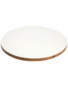 Gibson Home 14 Inch Wood Lazy Susan Serving Board in White