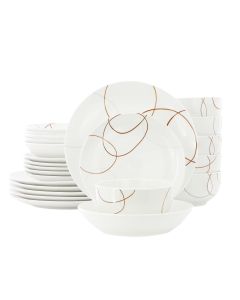 Elama Sydney 24 Piece Porcelain Double Bowl Dinnerware Set, Service for 6
