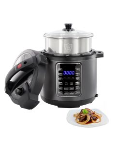 MegaChef 6 Quart 11-in-1 Electric Pressure Cooker, Multi-Cooker with Stainless Steel Crock