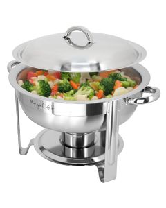 MegaChef 5.3 Quart Round Stainless Steel Professional Chafing Dish/Food Warmer/Buffet Server Serving Trays