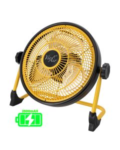 Vie Air 12 Inch Rechargeable Indoor/Outdoor Floor Fan (IPX4 Rated) in Yellow