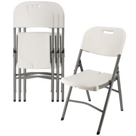 Elama 4 Piece Stackable Folding Chair Set for Indoor and Outdoor